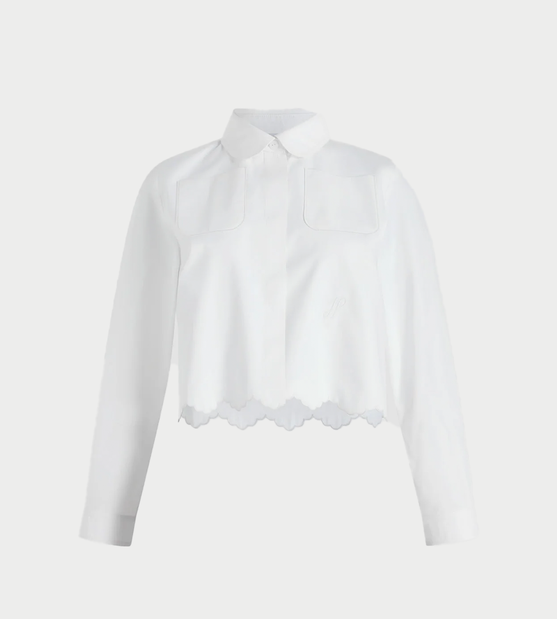 PATOU - Embroidered Cropped Shirt White