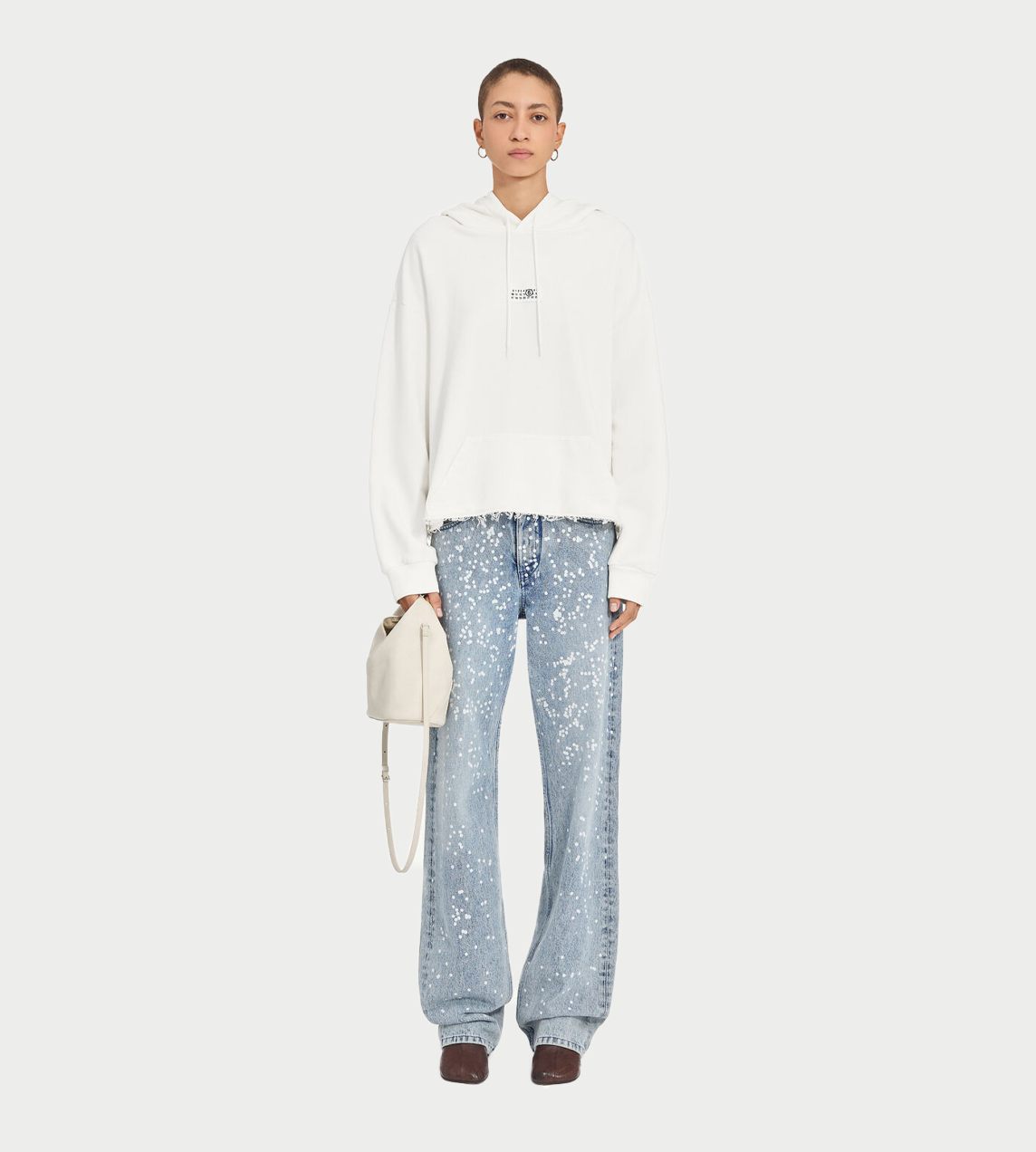 MM6 MAISON MARGIELA - Motif Unbrushed Hoodie White