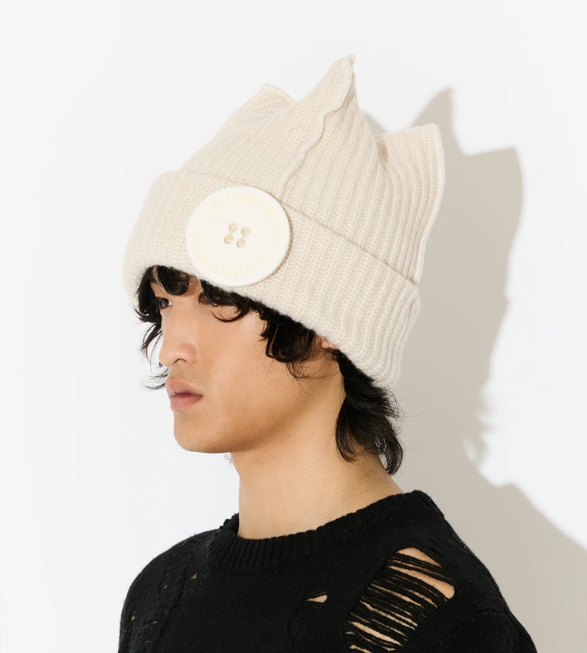 CHARLES JEFFERY LOVERBOY - Box Beanie Ecru