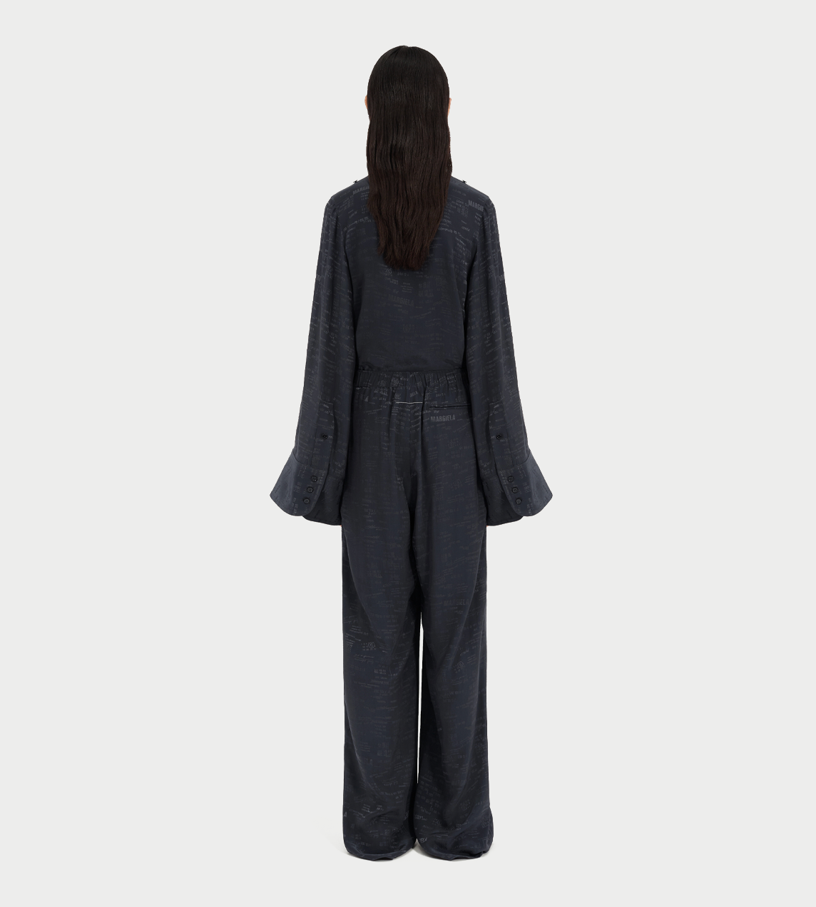 MM6 MAISON MARGIELA - Buttoned Patterned Straight Trousers Anthracite