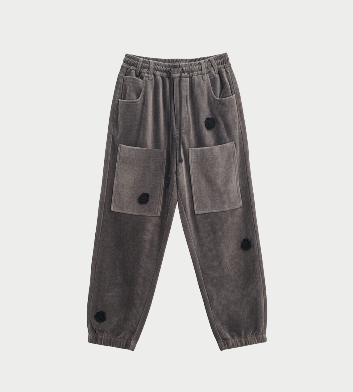 SONG FOR THE MUTE - Daisey Patch pocket Pants Charcoal
