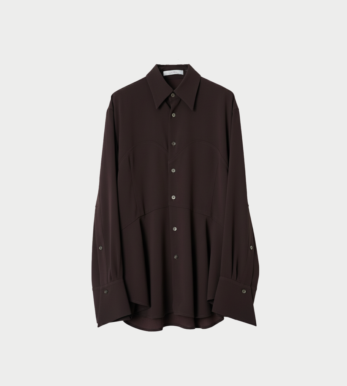 UJOH - Peplum Hem Shirt Chocolate