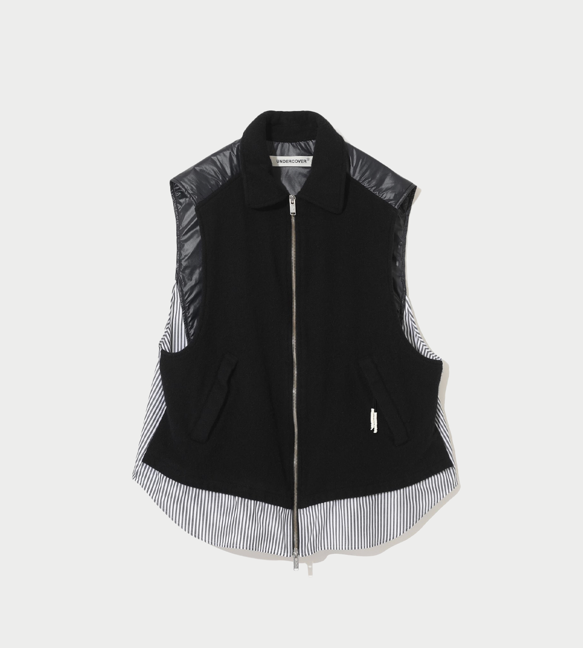 UNDERCOVER - Felted Wool Quilted Vest Blk