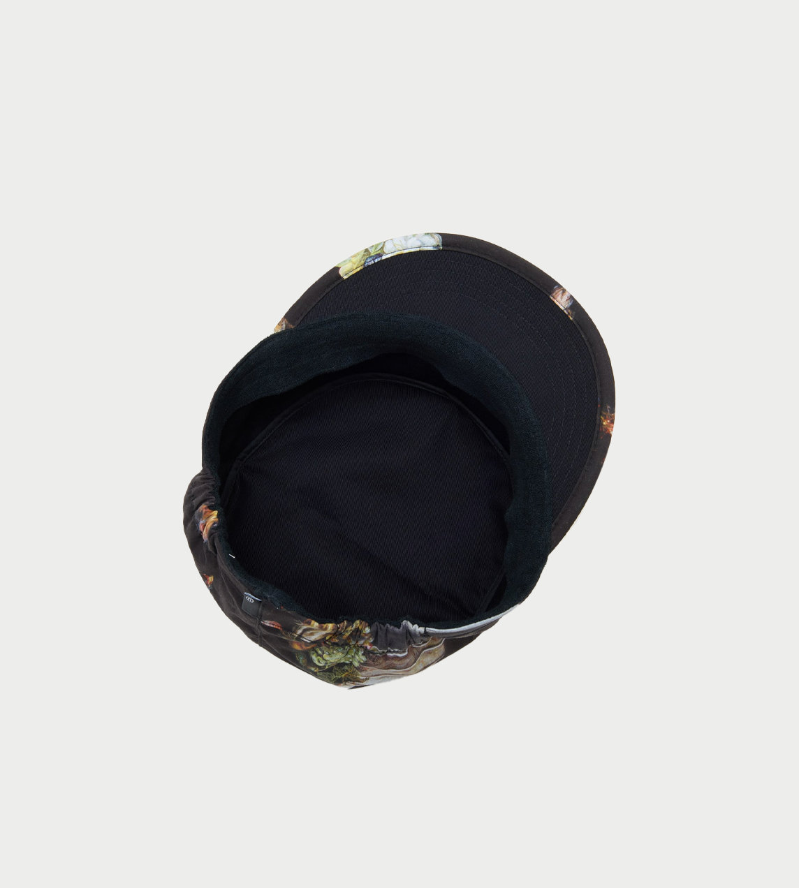 All-over Flower Print Cap Blk