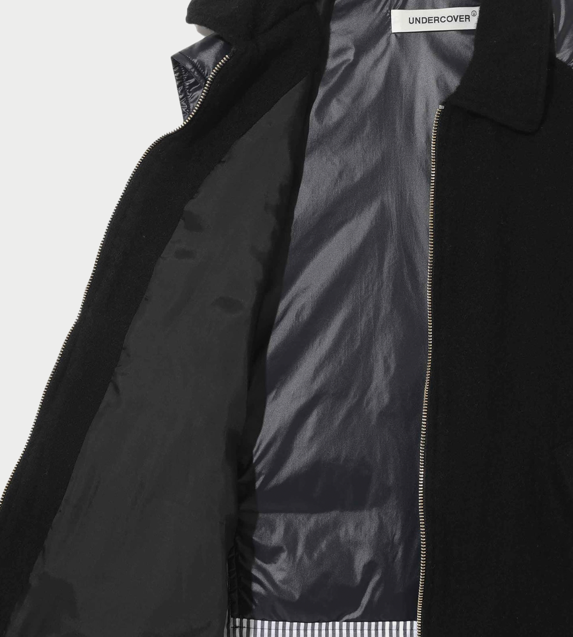 UNDERCOVER - Felted Wool Quilted Vest Blk