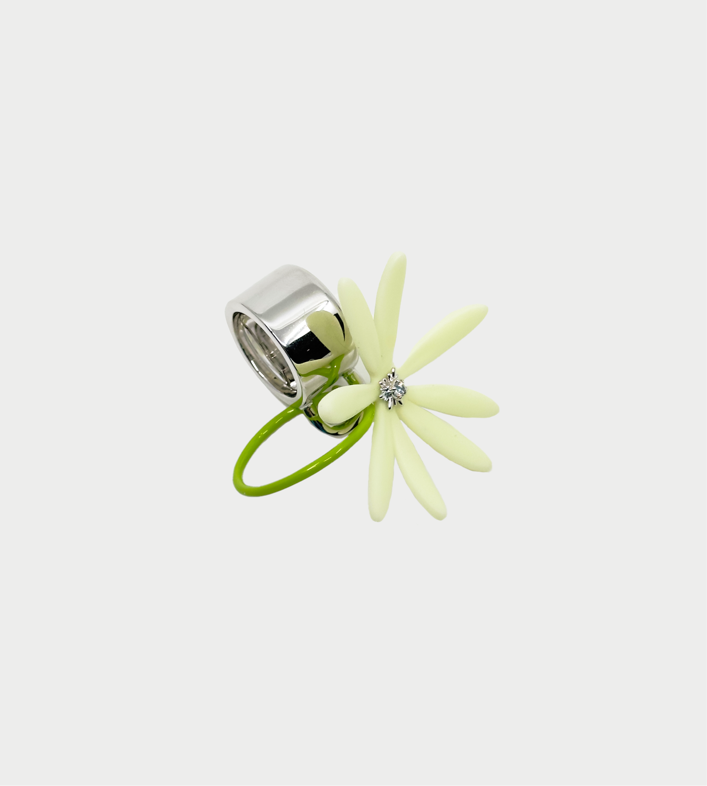 YVMIN - Daisy Vine Ring White