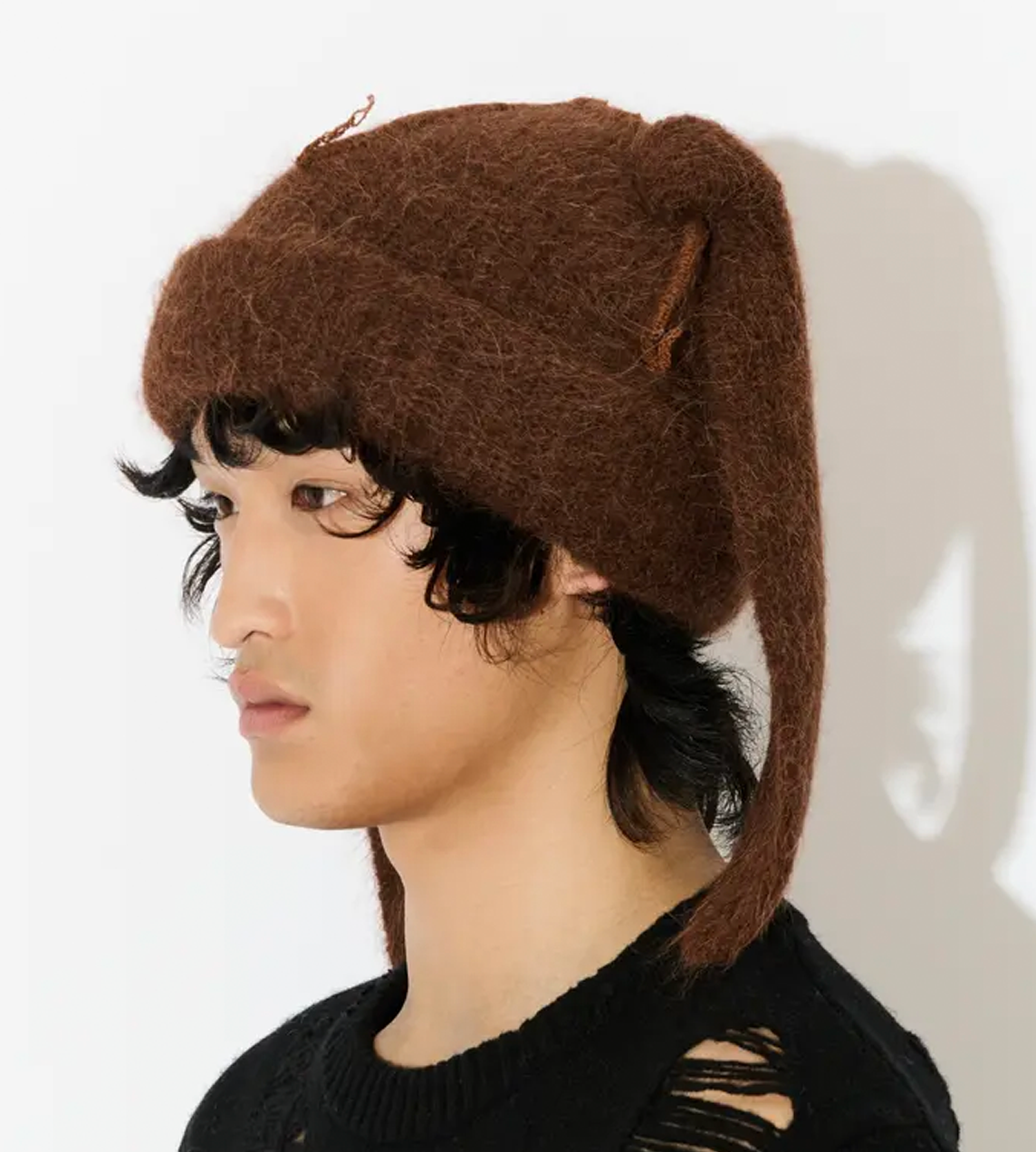 CHARLES JEFFERY LOVERBOY - Alpaca Chunky Rabbit Beanie Brown