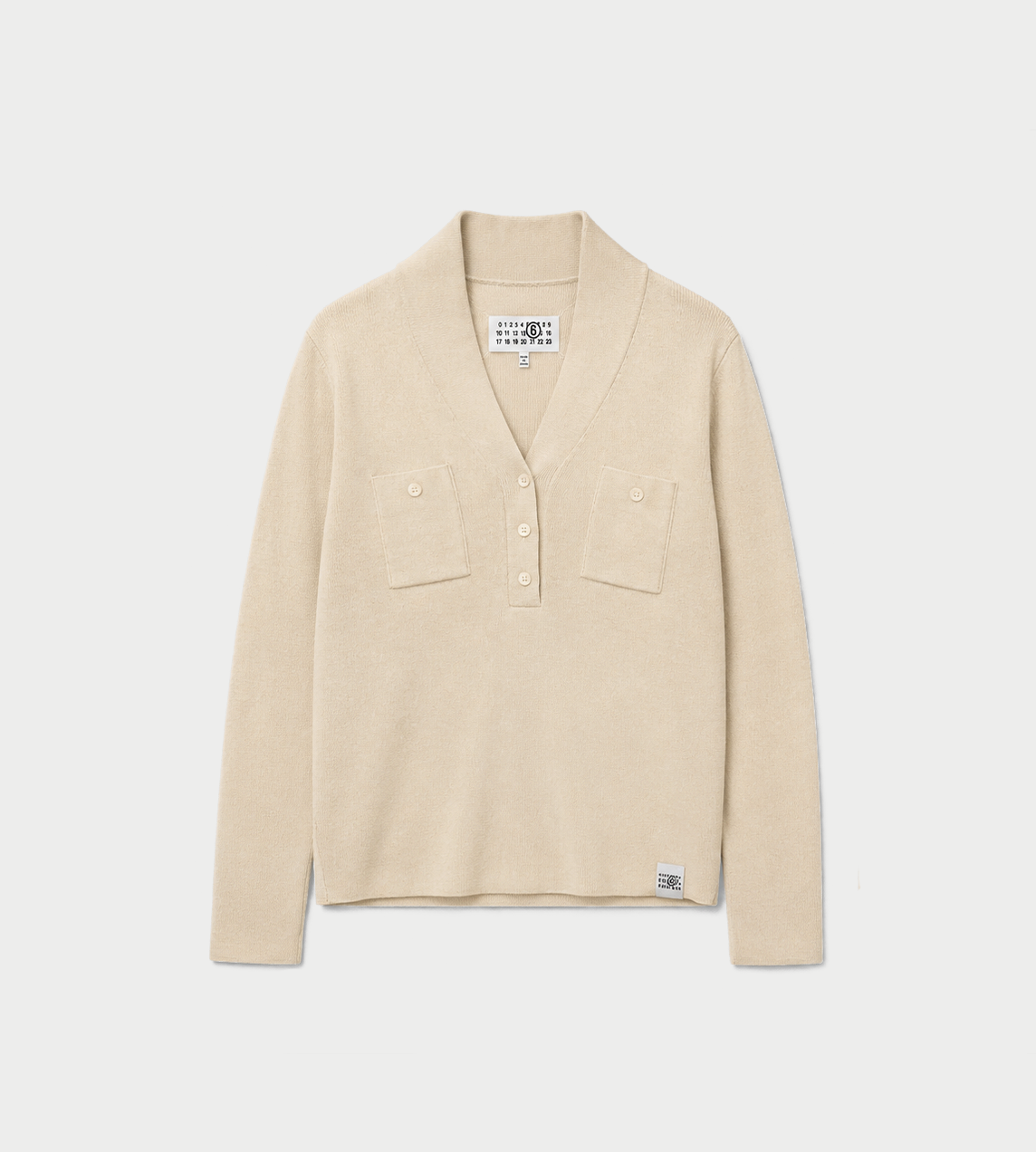 MM6 MAISON MARGIELA - V-neck Long-sleeve Top Cream