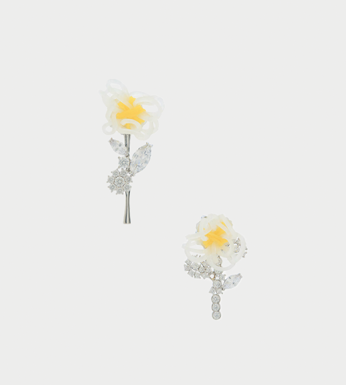 YVMIN - Rubber Band Flower Gemstone Stud Earrings Yellow