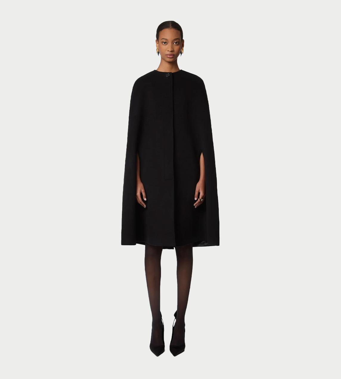 NINA RICCI - Tailored Wool Cape Blk
