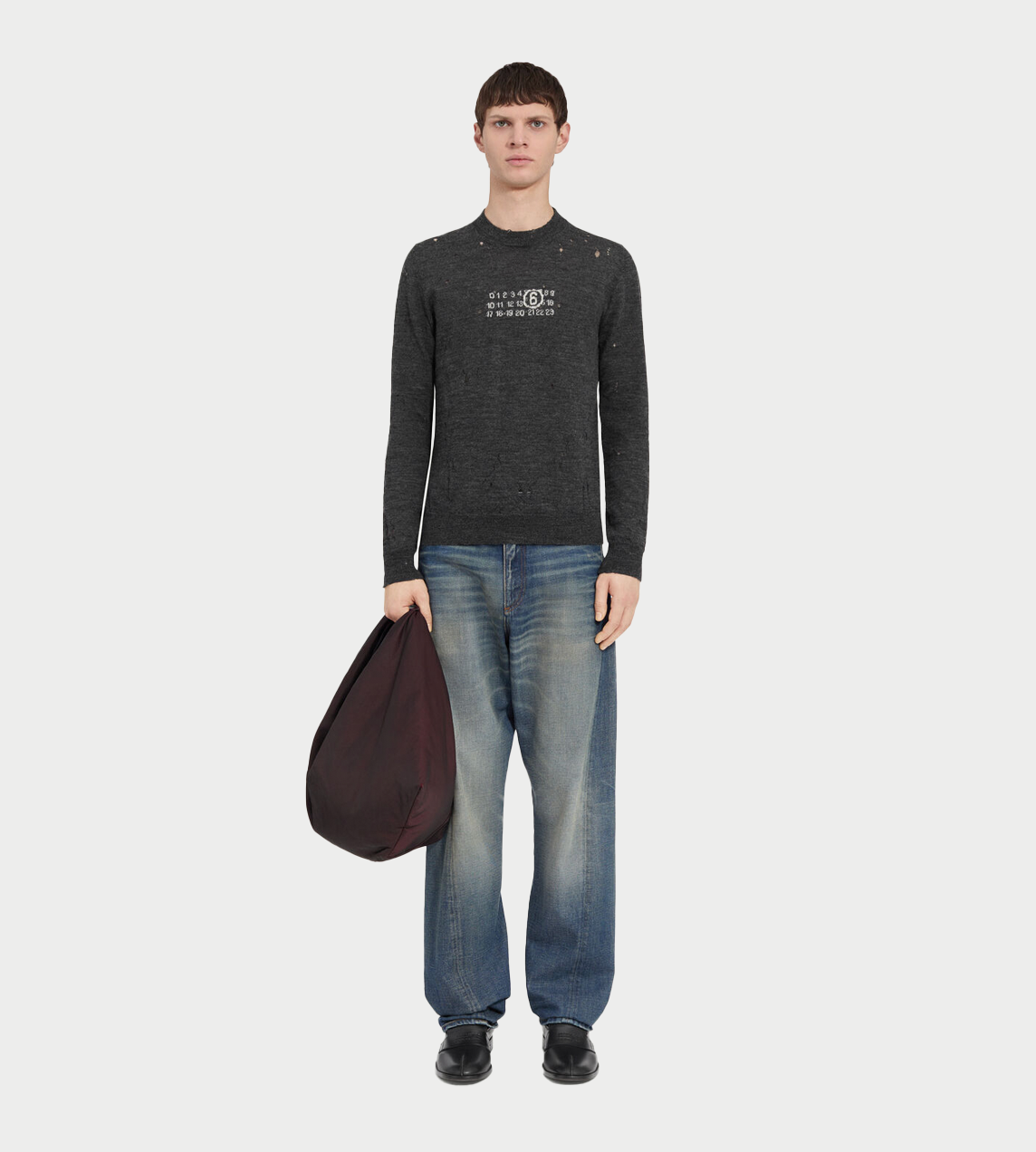 MM6 MAISON MARGIELA - Numeric Crewneck Sweater Grey