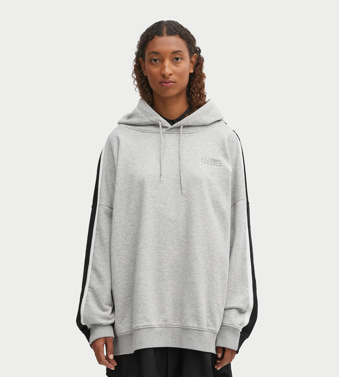 MM6 MAISON MARGIELA - Two Tone Zipped Hoodie Lt Grey