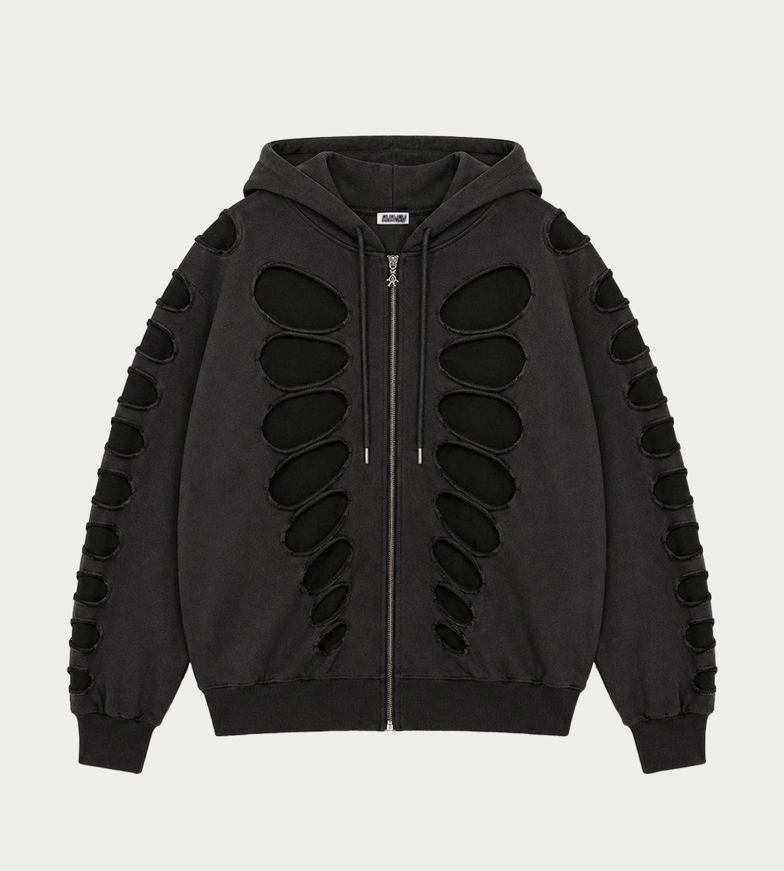AVAVAV - Tim Shoulderless Hoodie Cut-out Blk