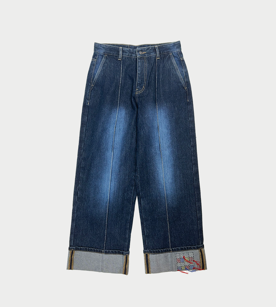 GLASS CYPRESS - Indigo High Waisted Denim Pants