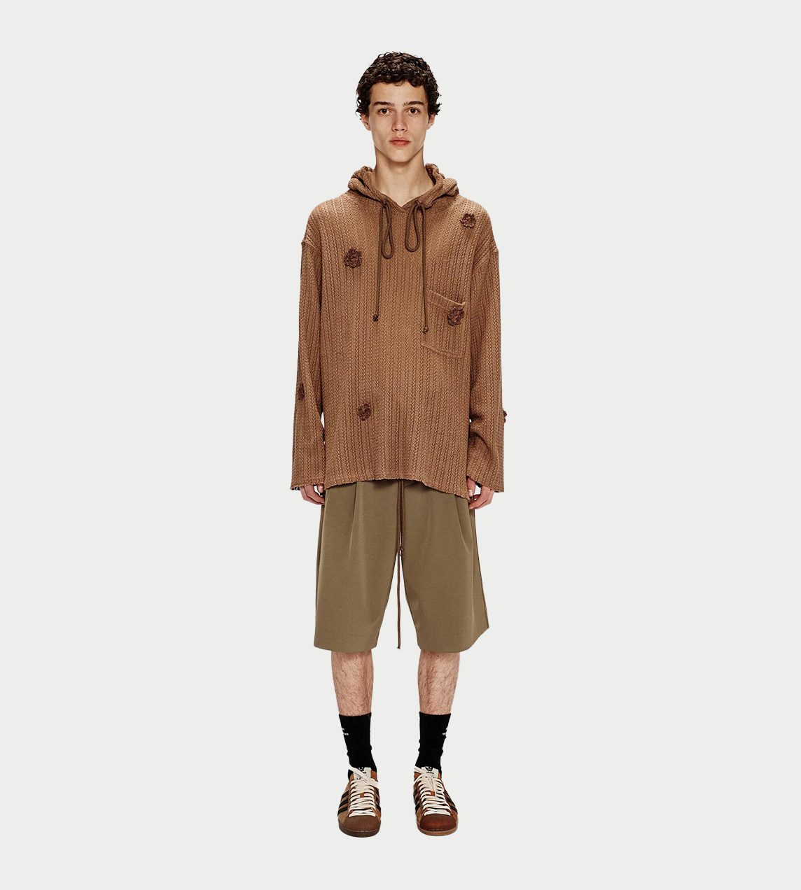 SONG FOR THE MUTE - "Daisy" Raw Patch Pocket Hoodie Sand