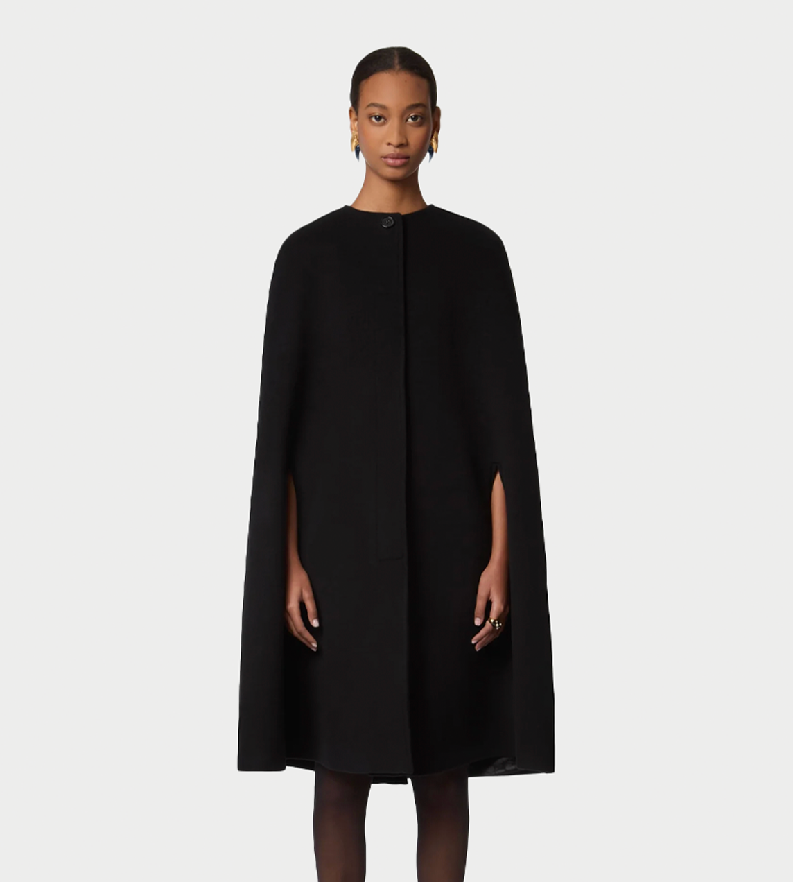 NINA RICCI - Tailored Wool Cape Blk