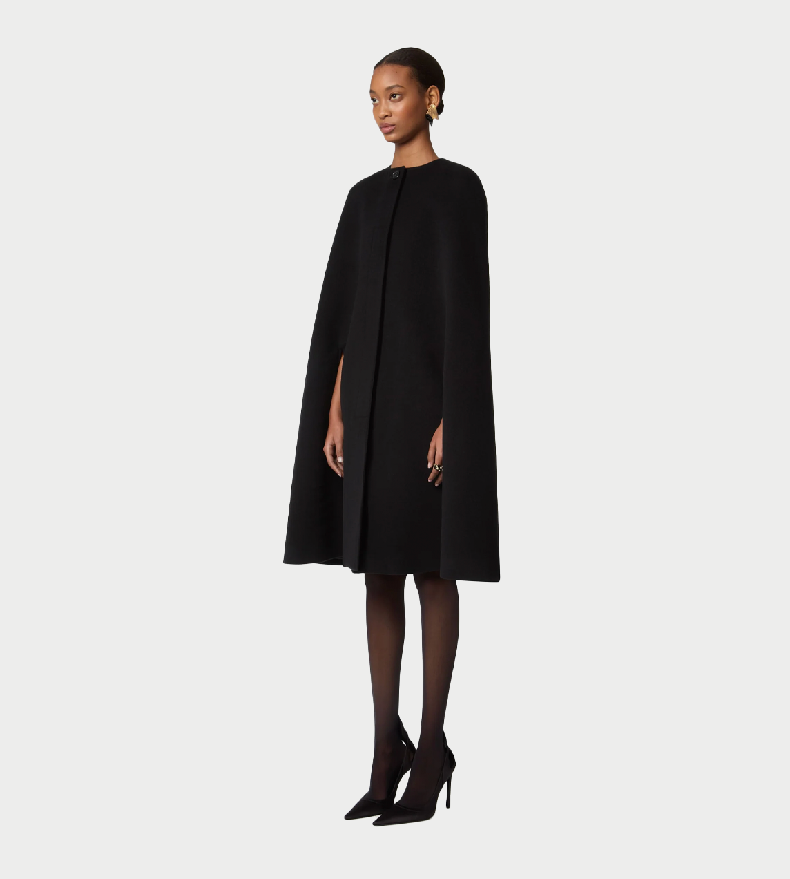 NINA RICCI - Tailored Wool Cape Blk