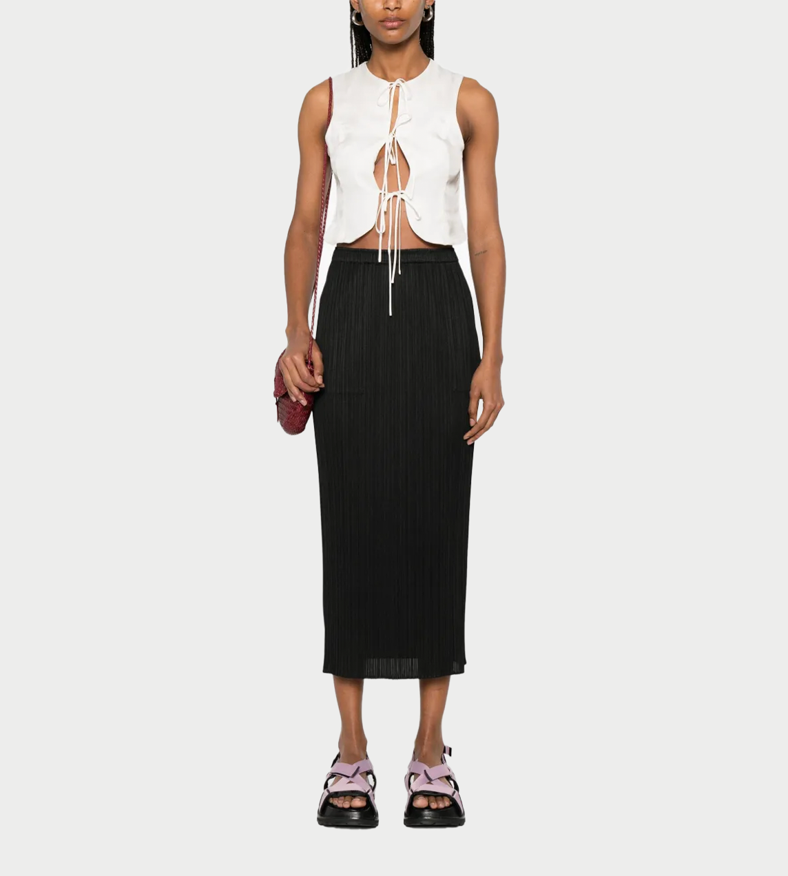 PLEATS PLEASE ISSEY MIYAKE - Basic Pleated Skirt Blk