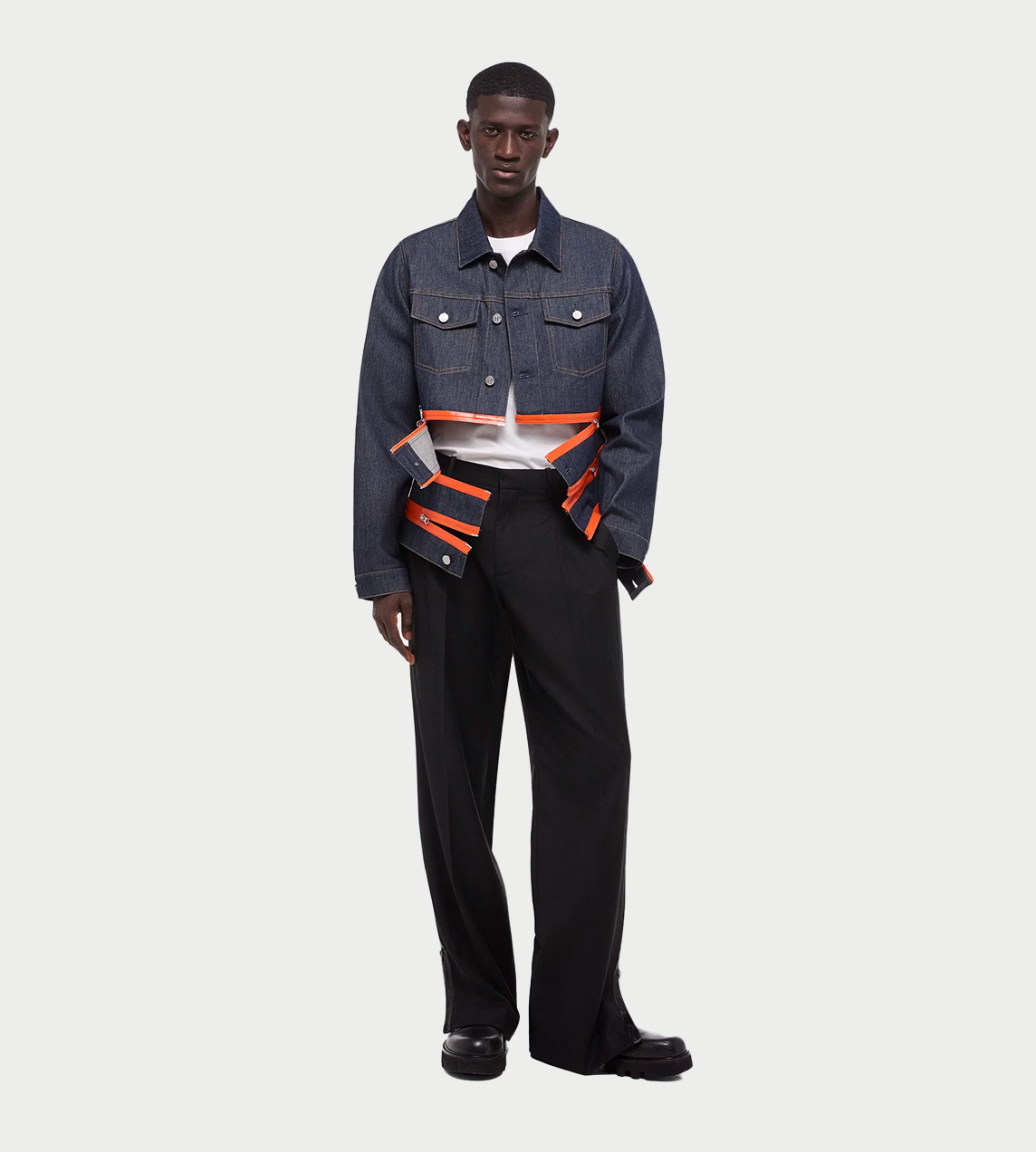 HELMUT LANG - Multi-zip Jacket Raw Indigo