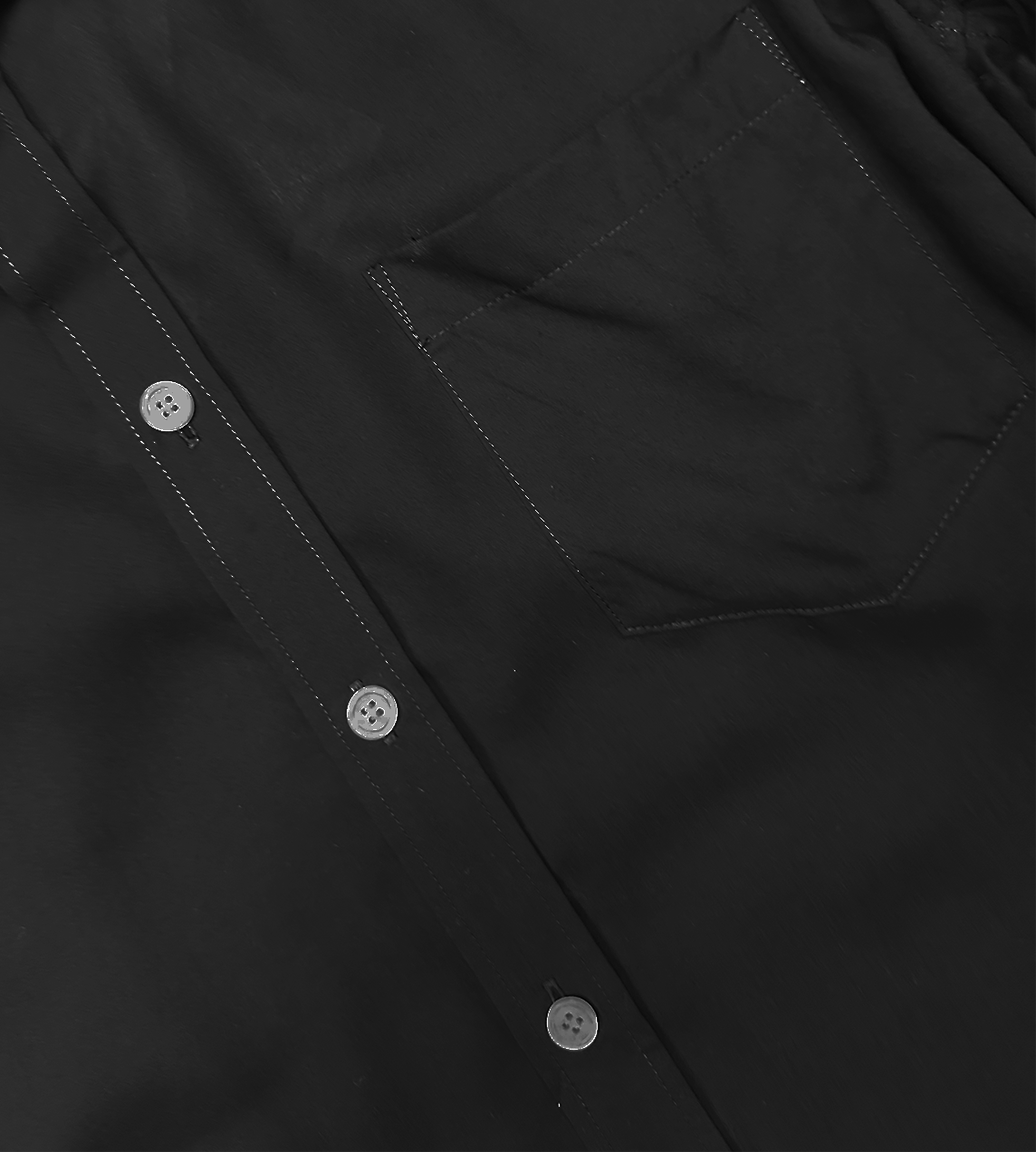 SULVAM - Gather Ribbon Shirt Blk