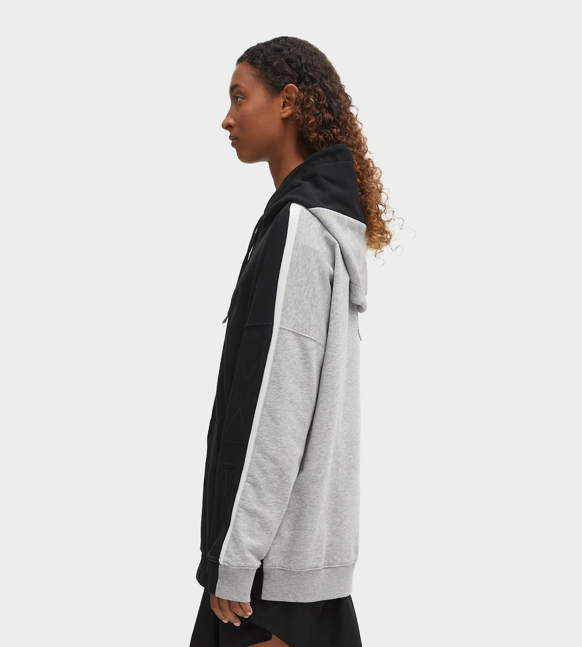 MM6 MAISON MARGIELA - Two Tone Zipped Hoodie Lt Grey