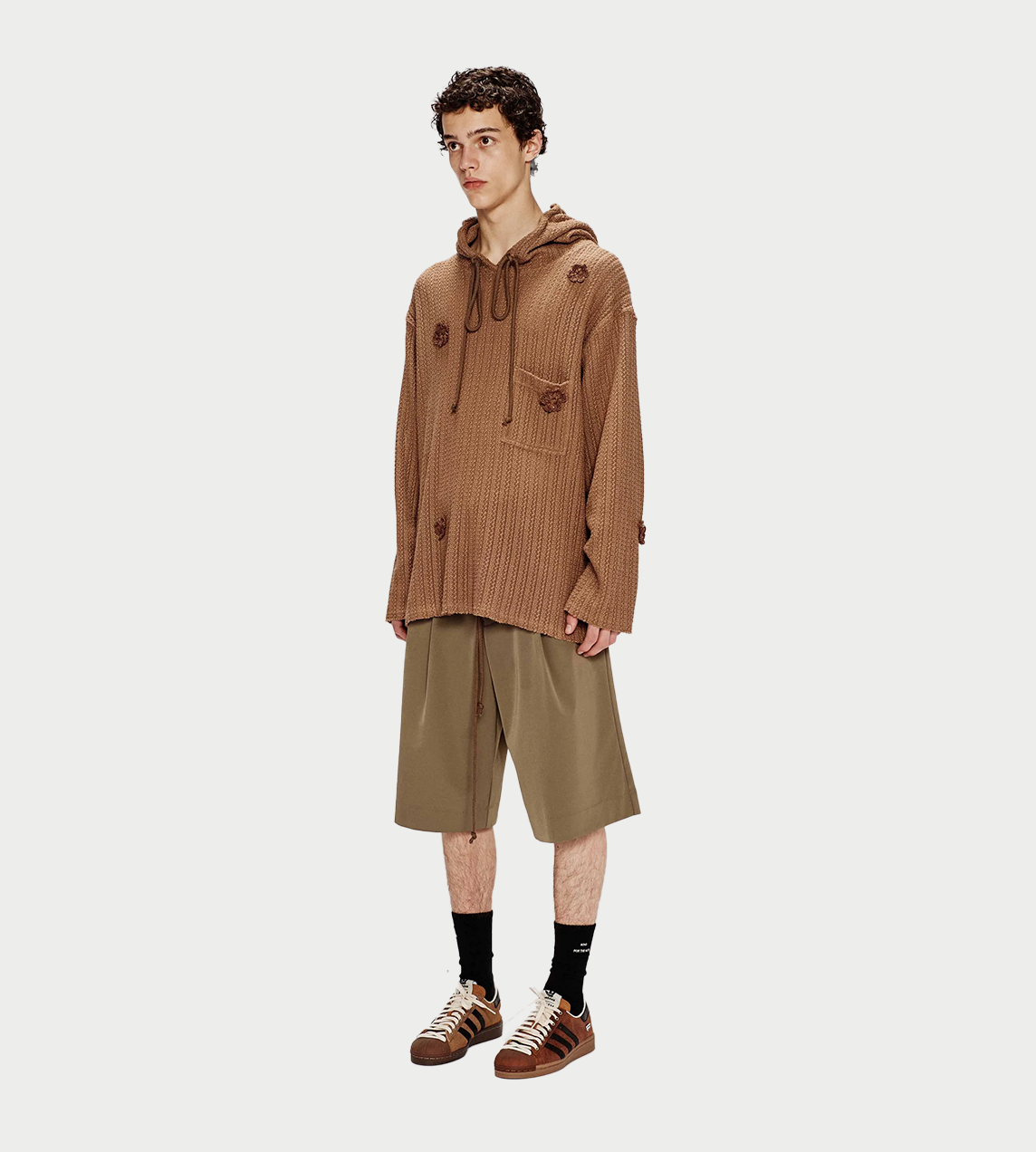 SONG FOR THE MUTE - "Daisy" Raw Patch Pocket Hoodie Sand