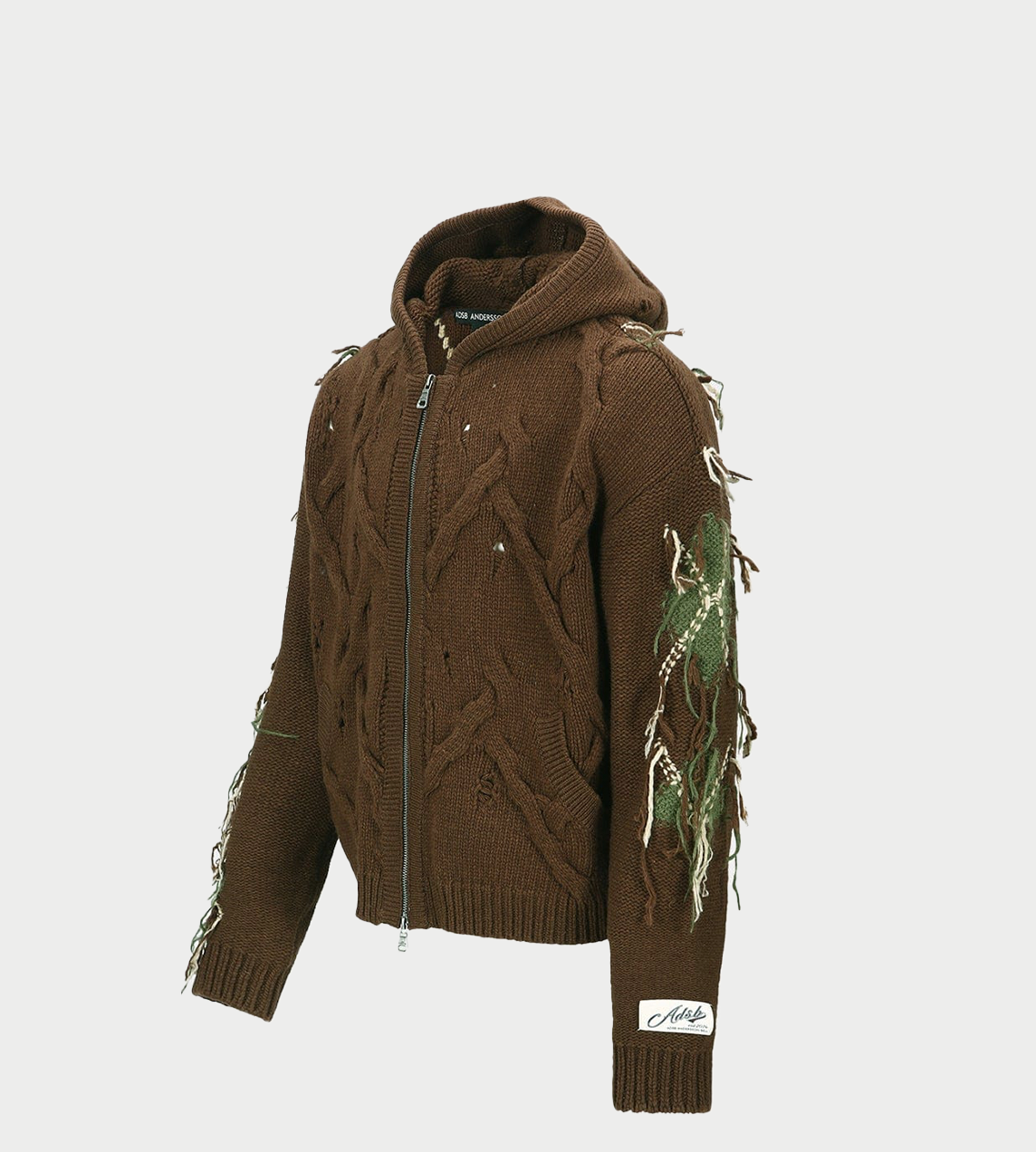 ANDERSSON BELL - Unisex Argyle Fisherman Hood Zip-up Brown