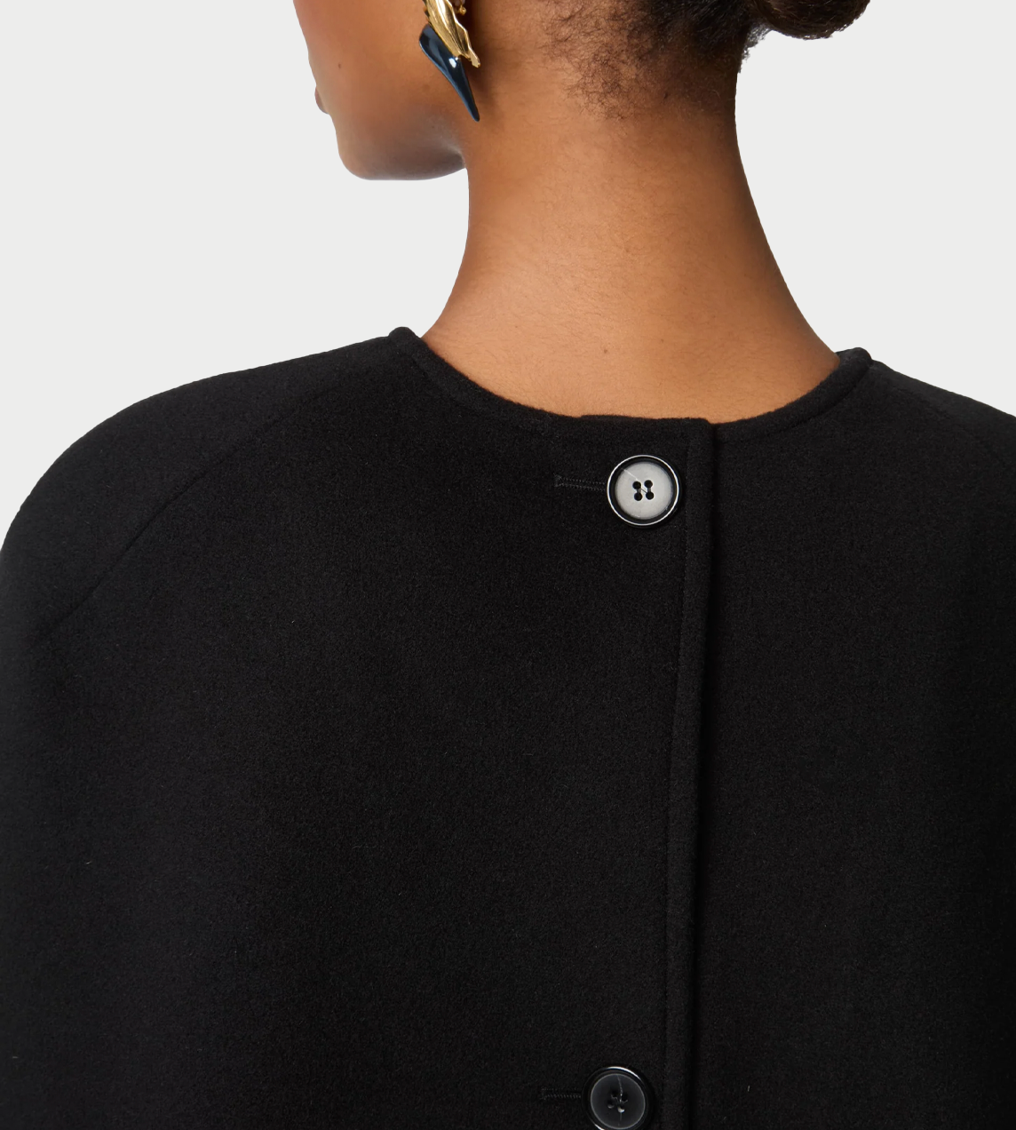 NINA RICCI - Tailored Wool Cape Blk