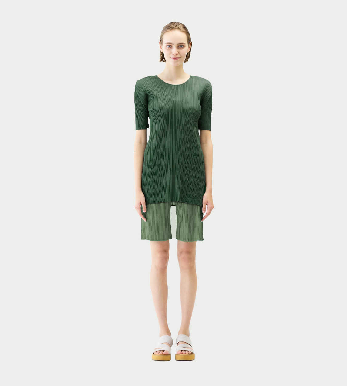 PLEATS PLEASE ISSEY MIYAKE - MC Pleated Shorts Moss Green
