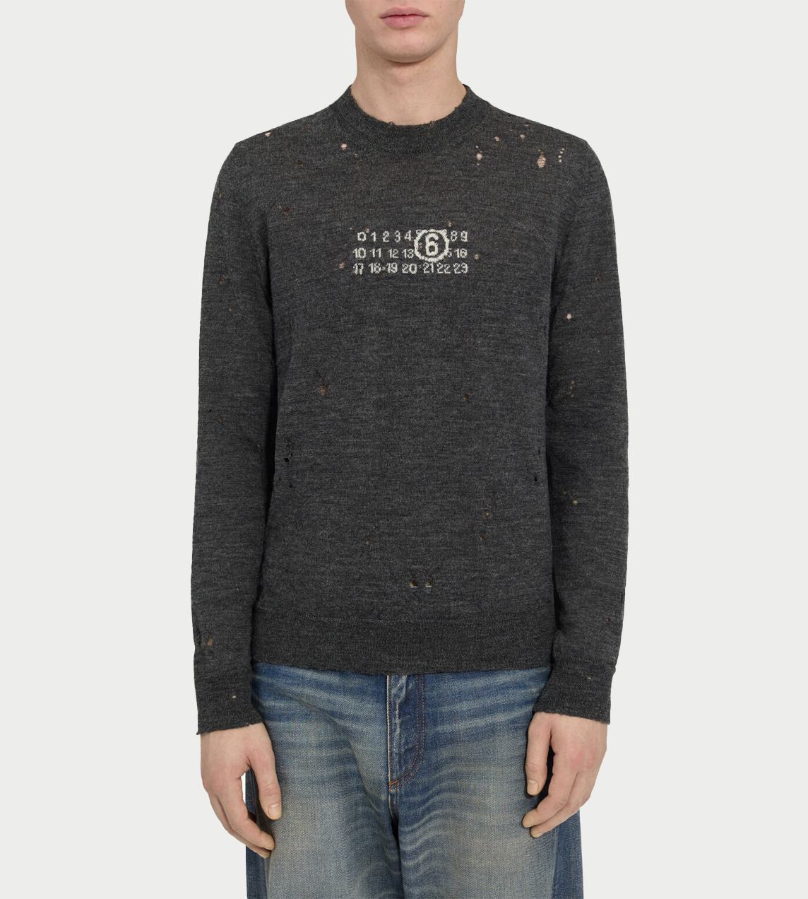 MM6 MAISON MARGIELA - Numeric Crewneck Sweater Grey