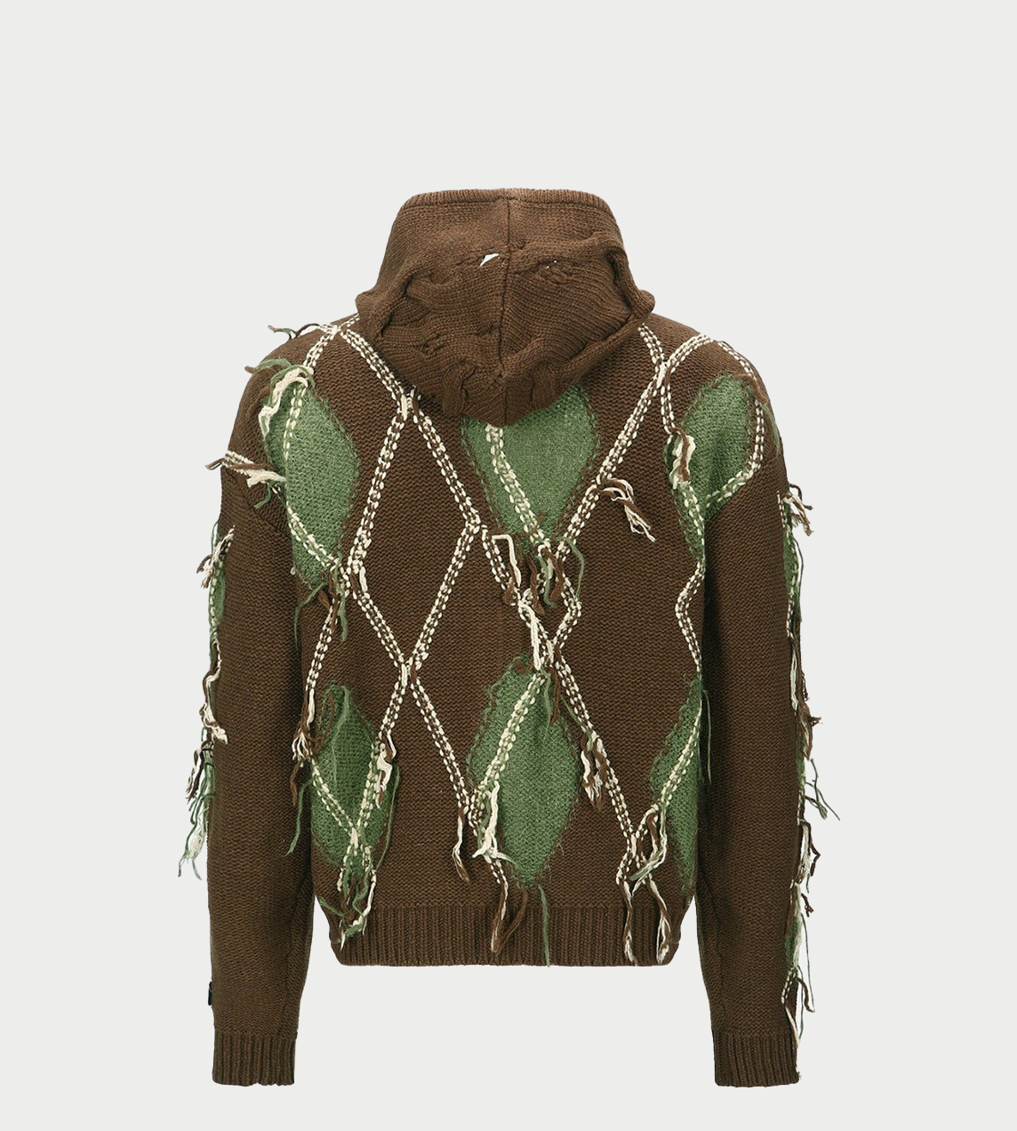 ANDERSSON BELL - Unisex Argyle Fisherman Hood Zip-up Brown