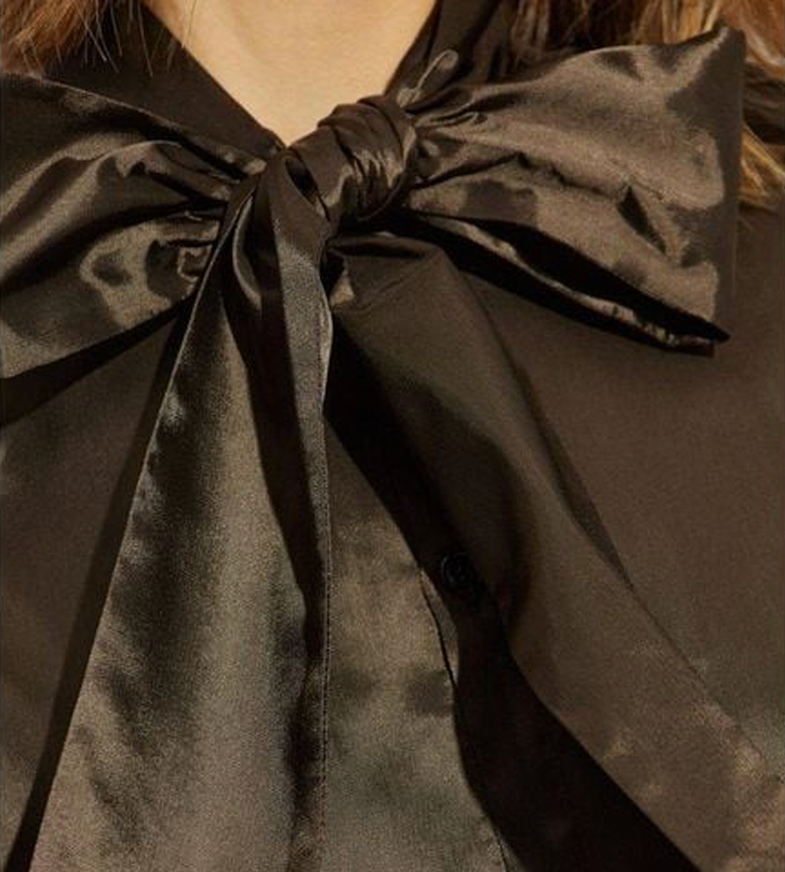 MM6 MAISON MARGIELA - Tie-neck Satin shirt Brown