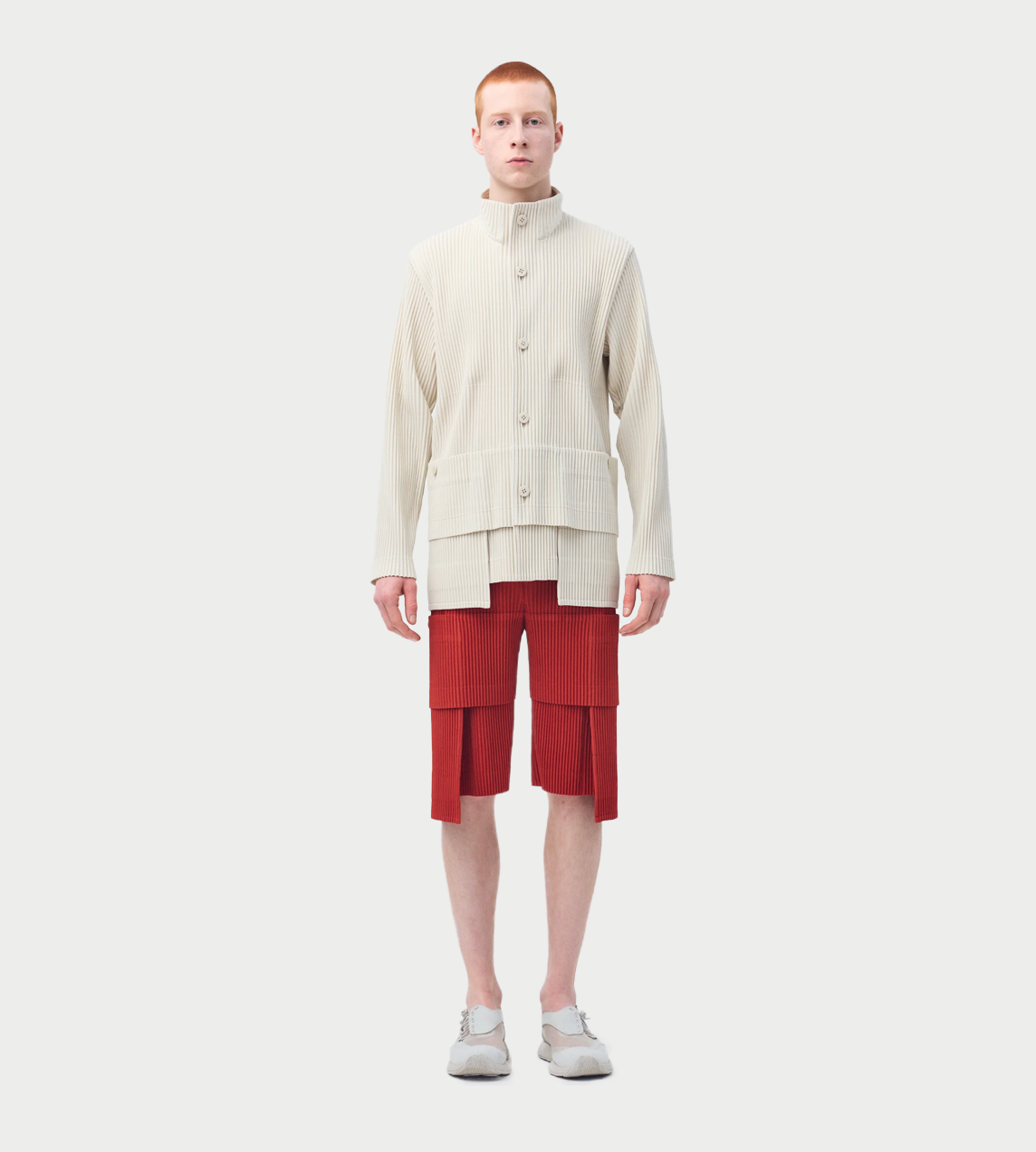 HOMME PLISSE ISSEY MIYAKE - Multi-pocket Jacket Limestone White