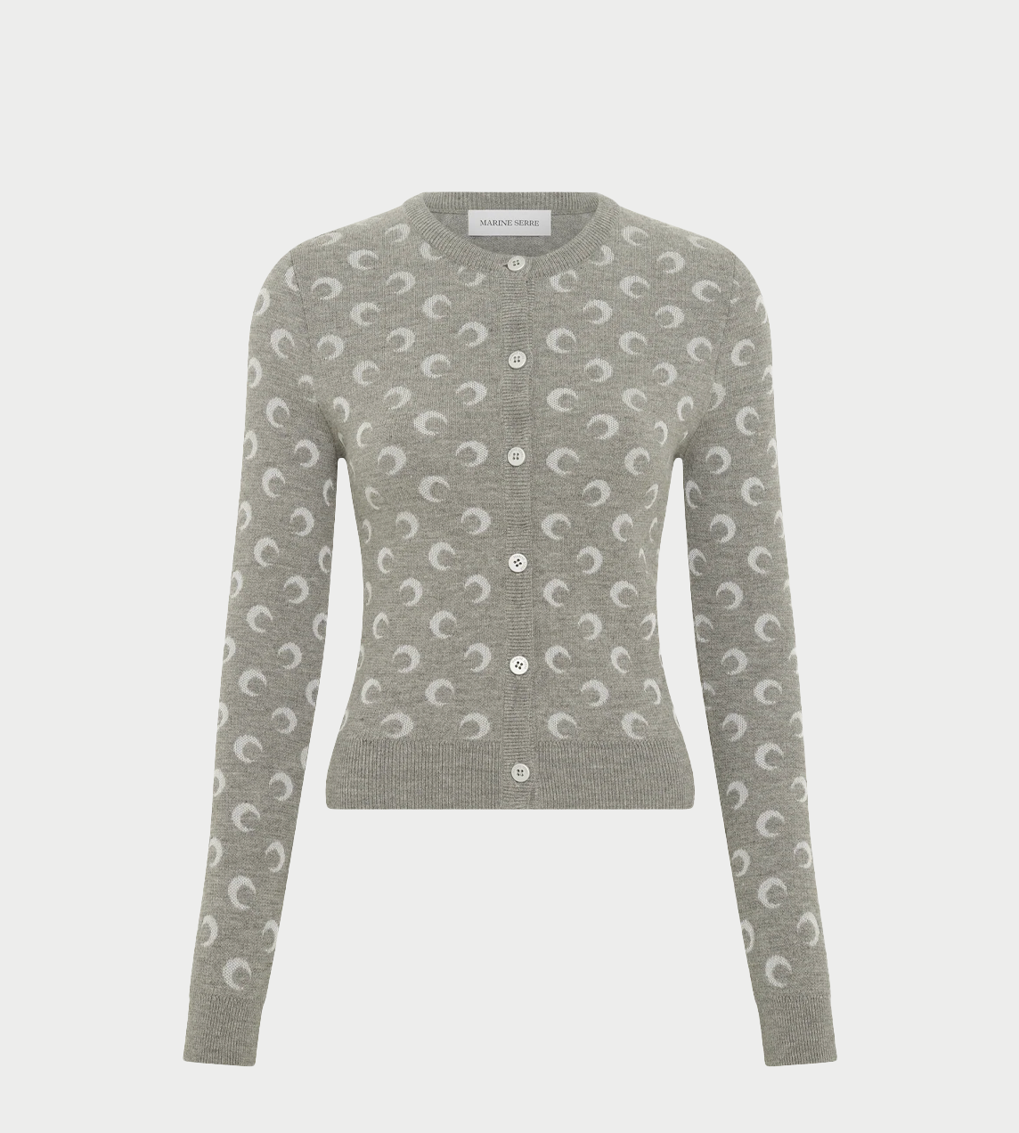 MARINE SERRE - Moon Jacquard Cardigan Grey