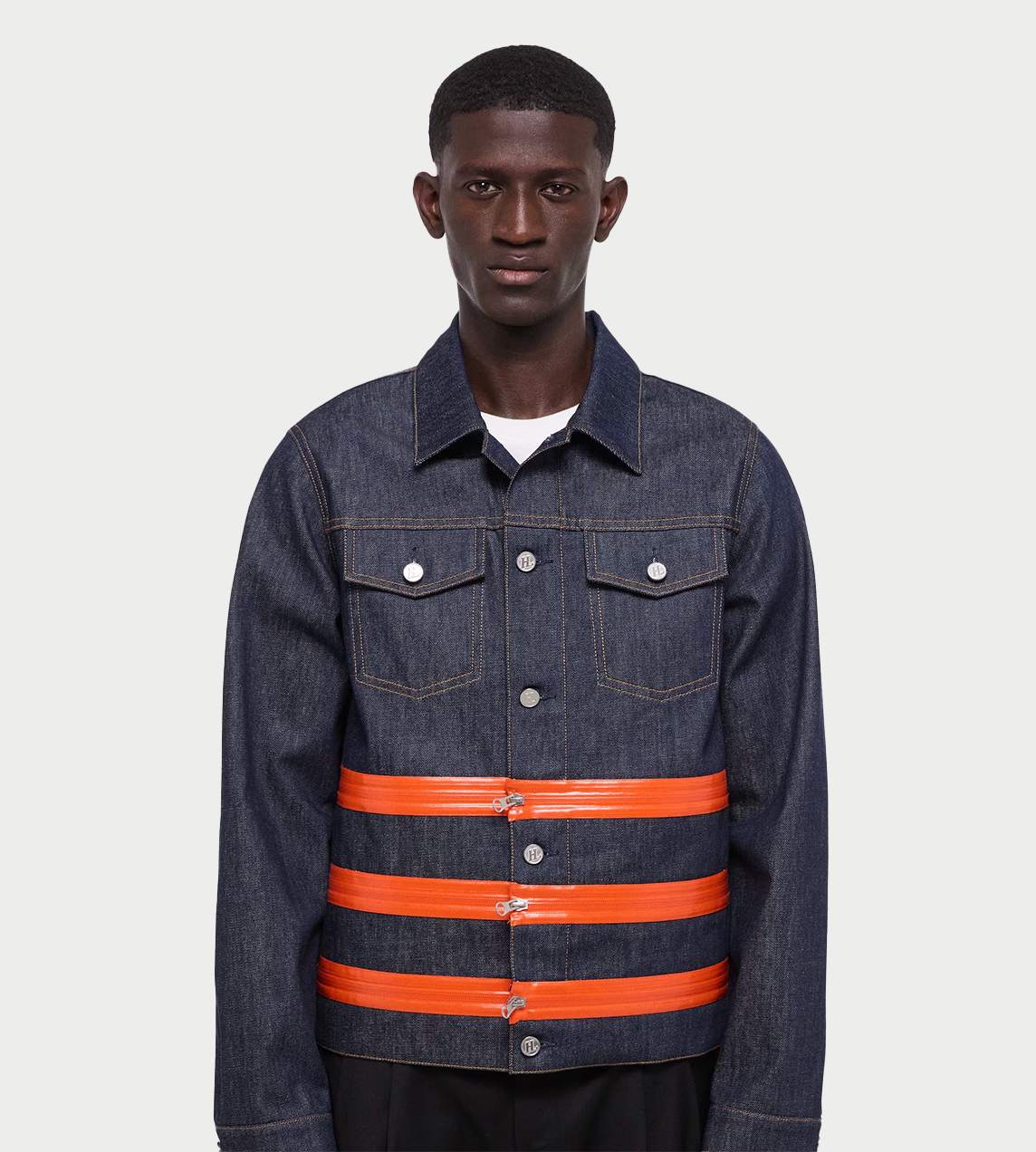 HELMUT LANG - Multi-zip Jacket Raw Indigo