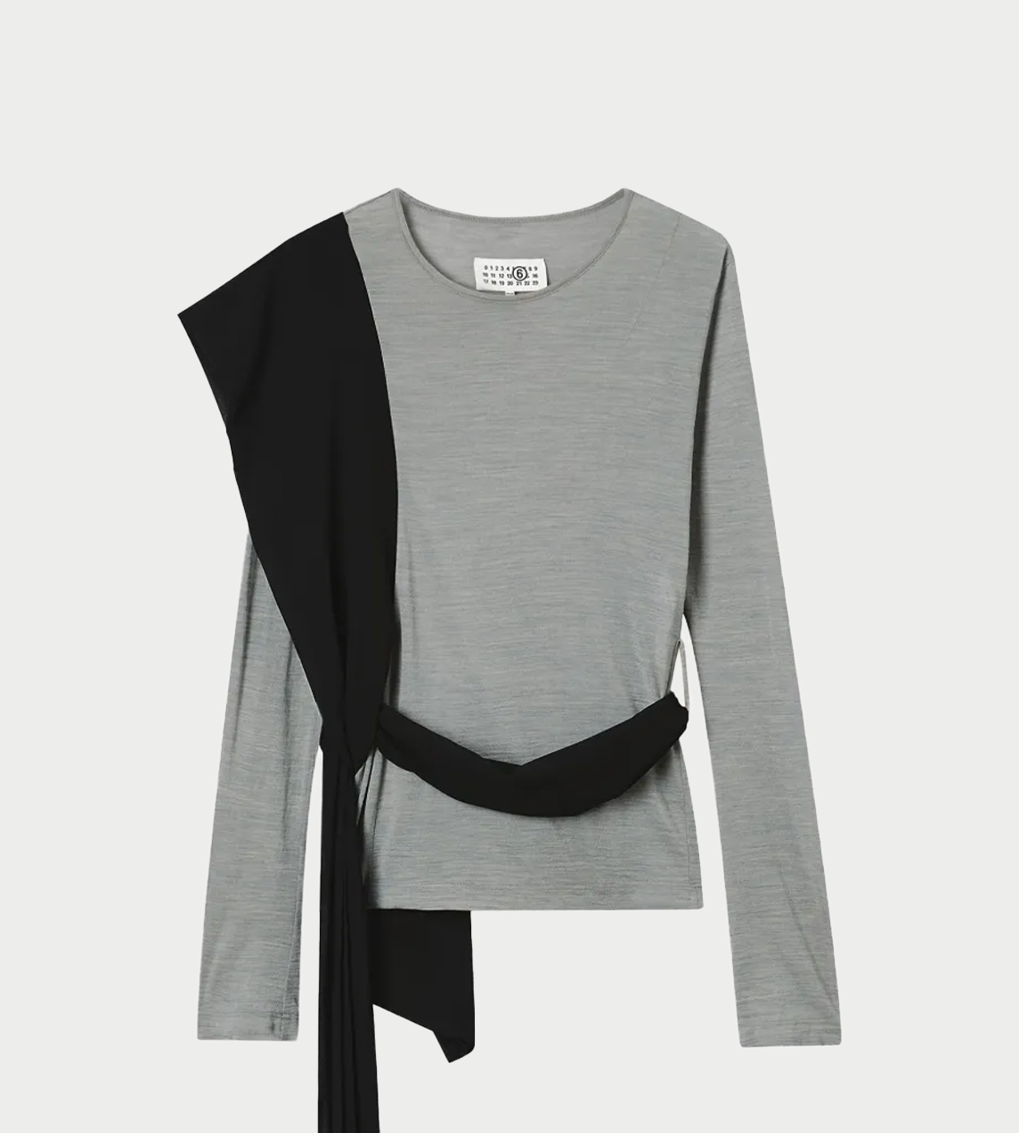 MM6 MASION MARGIELA - Scarf-detailed L/S Top Grey