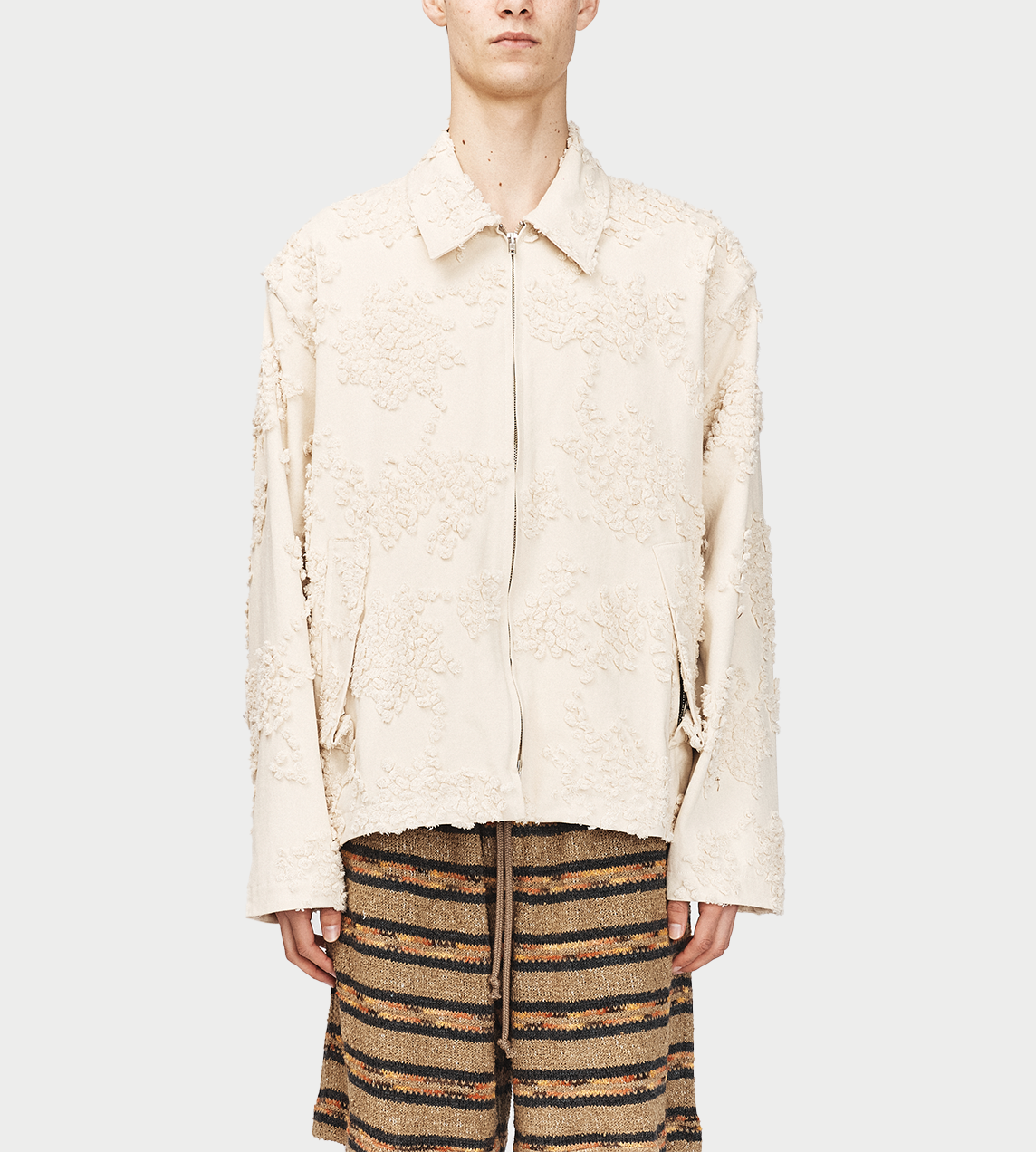 SONG FOR THE MUTE - Pleated Zip-up Jacket Sand