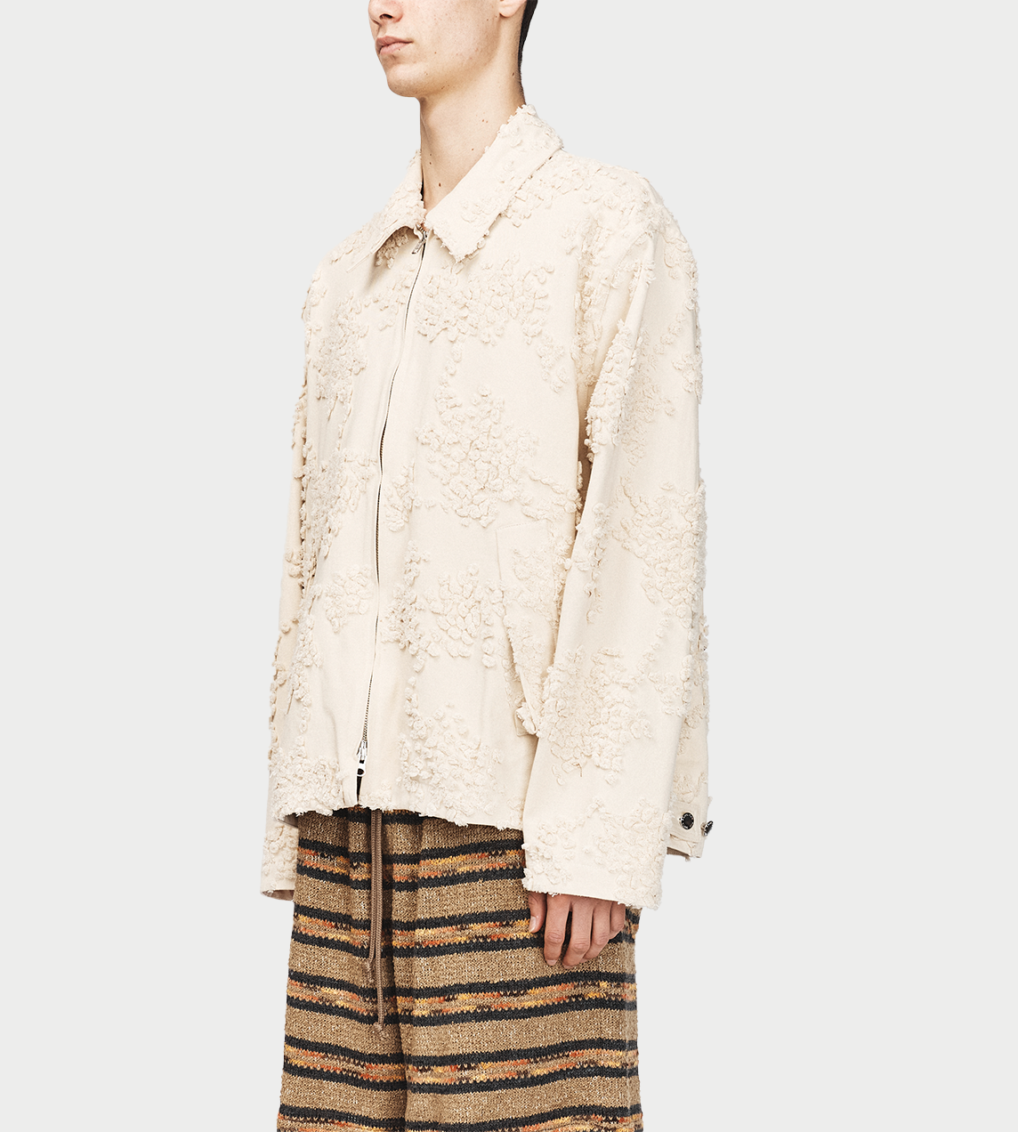 SONG FOR THE MUTE - Pleated Zip-up Jacket Sand