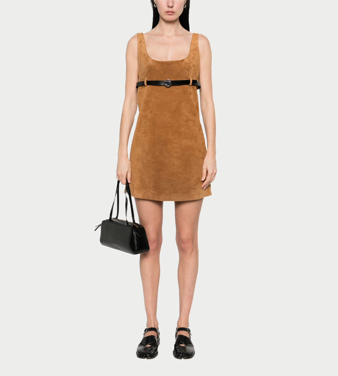 COPERNI - Belted Suede Mini Dress Brown