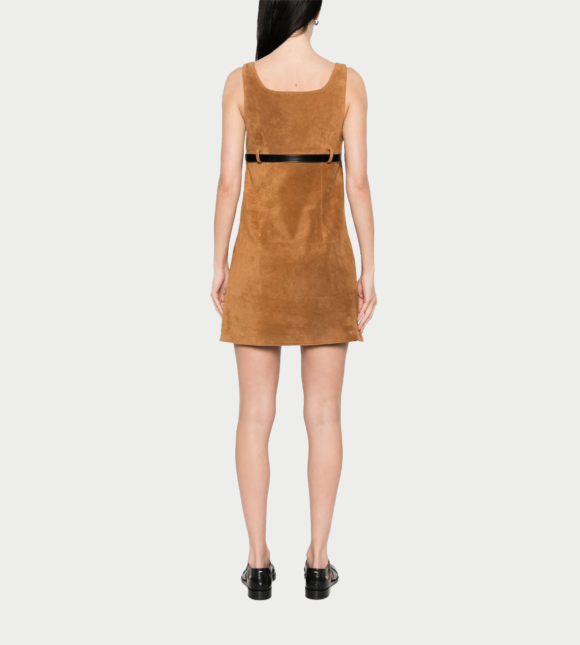 COPERNI - Belted Suede Mini Dress Brown