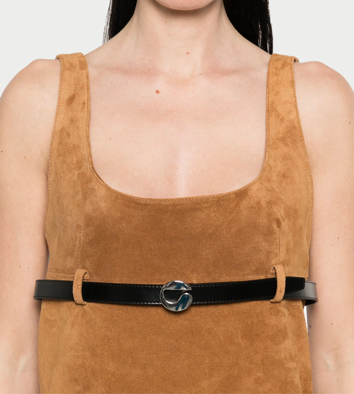 COPERNI - Belted Suede Mini Dress Brown