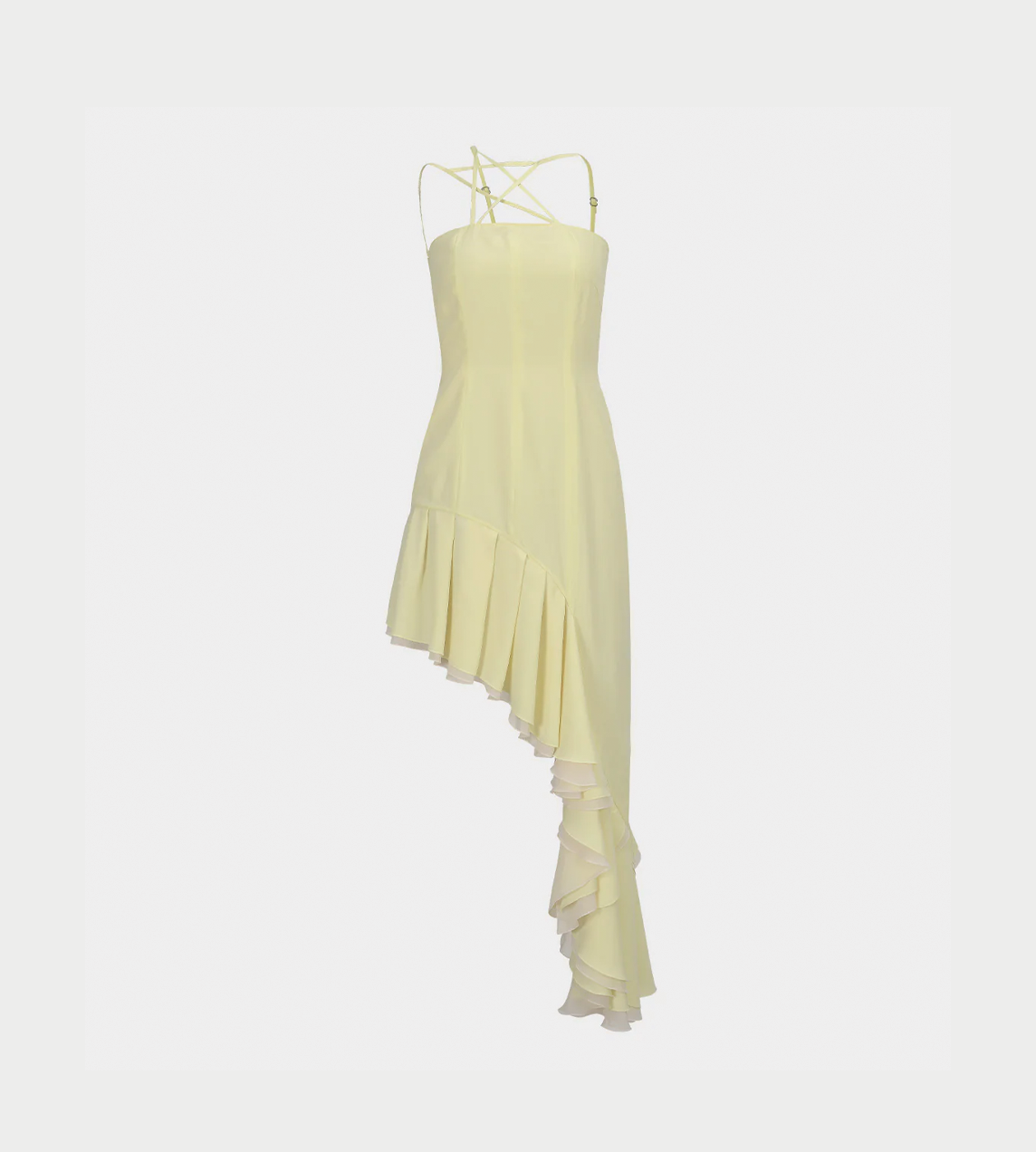 LEJE - Etoile Asymmetric Frill Dress Yellow