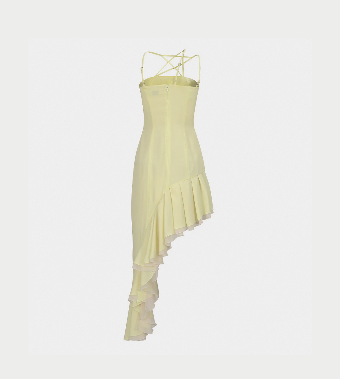 LEJE - Etoile Asymmetric Frill Dress Yellow