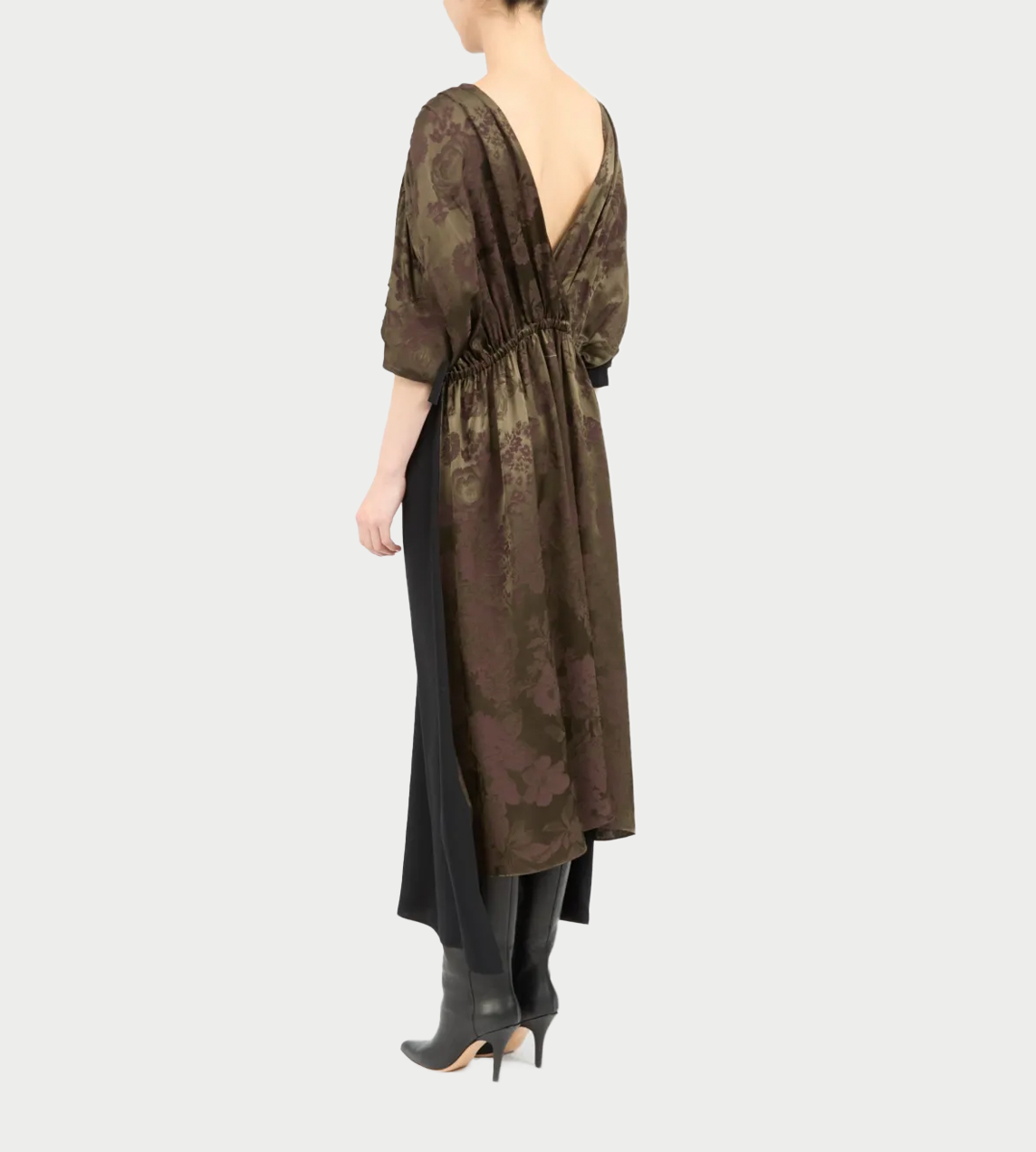 Jacquard Midi Dress Green