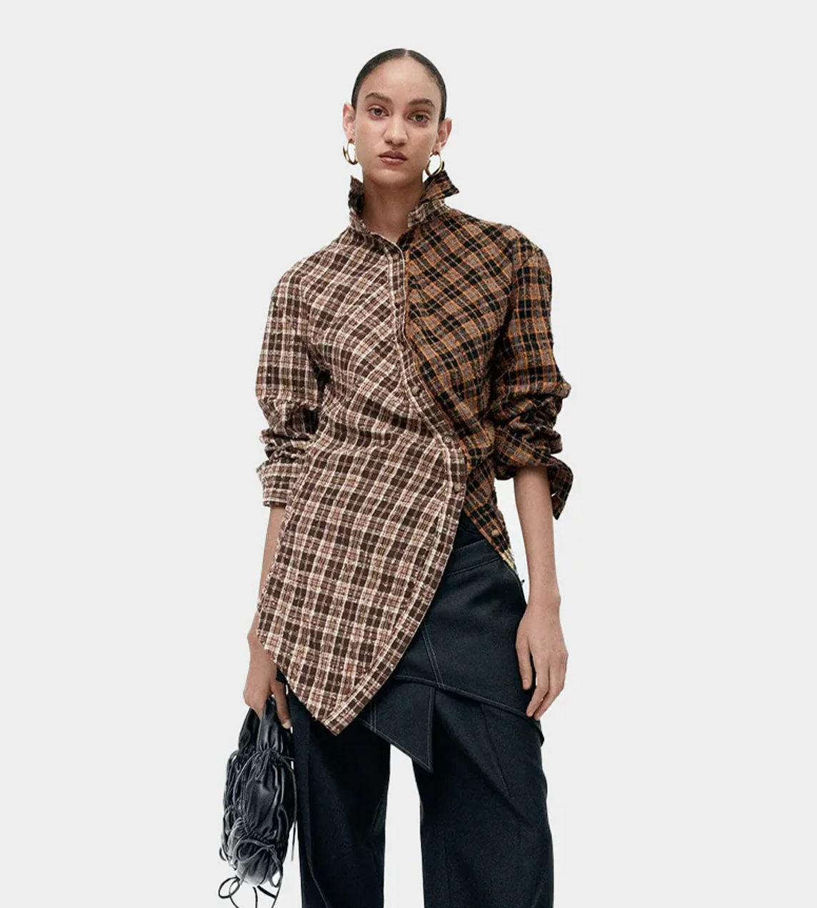 ANDERSSON BELL - Twist Check Shirt Brown