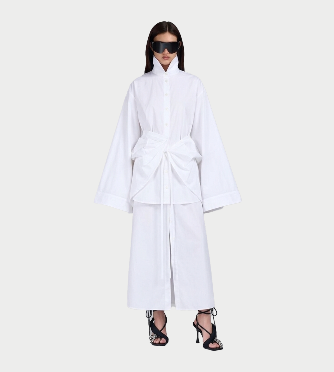 Liberated Double Shirt Dress White