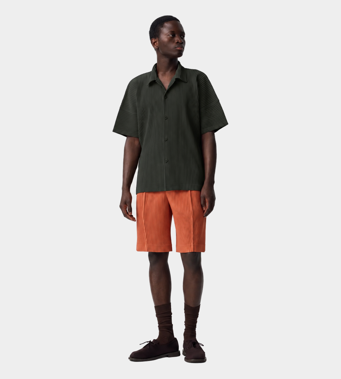 HOMME PLISSE ISSEY MIYAKE - Button-up Oversized S/L Shirt Inky Grey