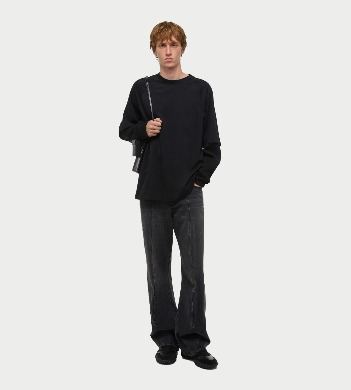 HELMUT LANG - Double-layered Waffle Top Blk