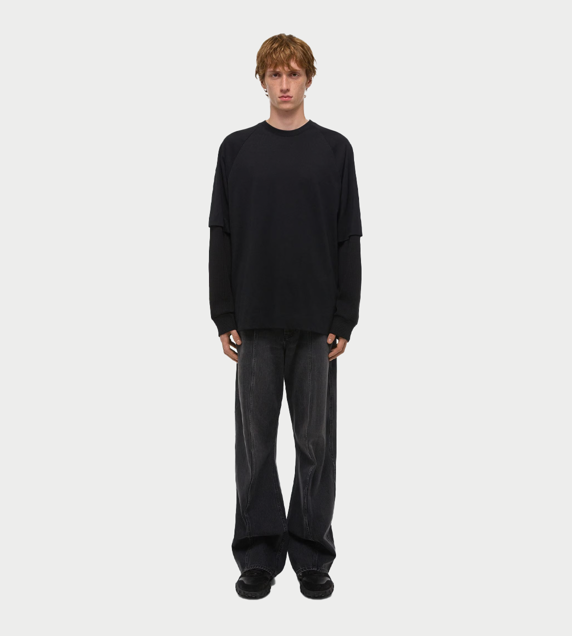 HELMUT LANG - Double-layered Waffle Top Blk
