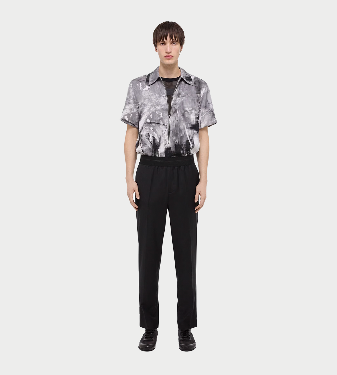 HELMUT LANG - Taper Wool Trousers Blk